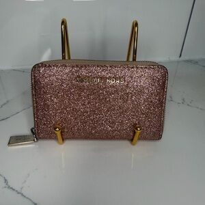 Michael Kors Glitter Wallet - Rose Gold Pink